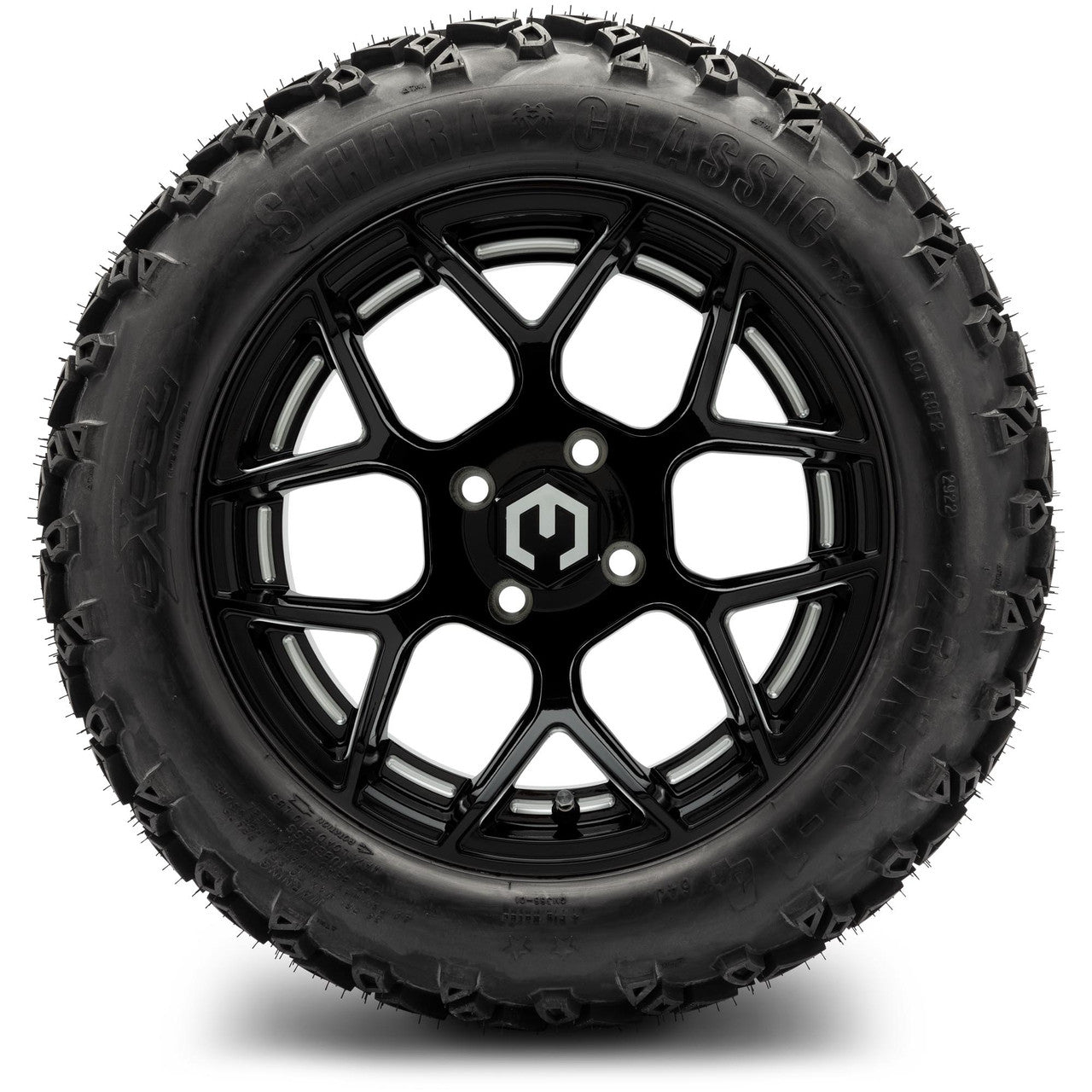 MODZ® 14" Renegade Glossy Black with Ball Mill Wheels & Off-Road Tires Combo