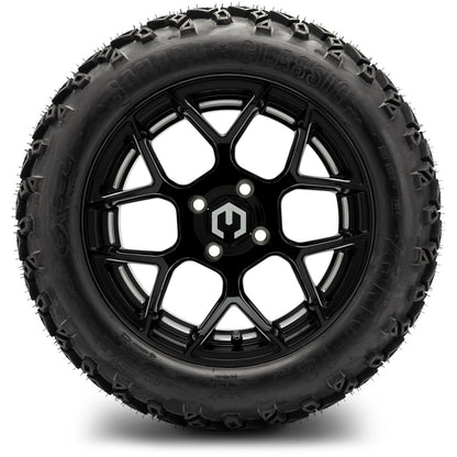 MODZ® 14" Renegade Glossy Black with Ball Mill Wheels & Off-Road Tires Combo