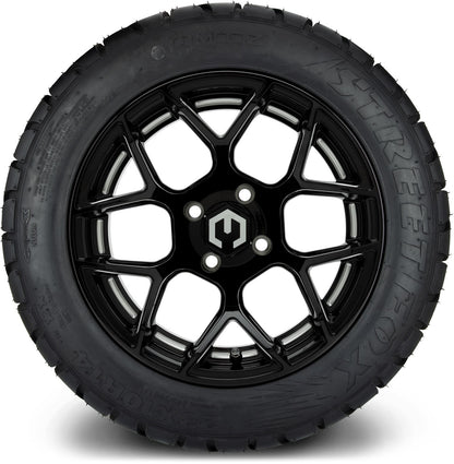MODZ® 14" Renegade Glossy Black with Ball Mill Wheels & Street Tires Combo