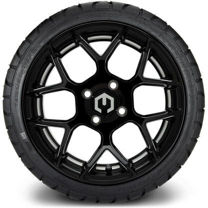 MODZ® 14" Renegade Glossy Black with Ball Mill Wheels & Street Tires Combo