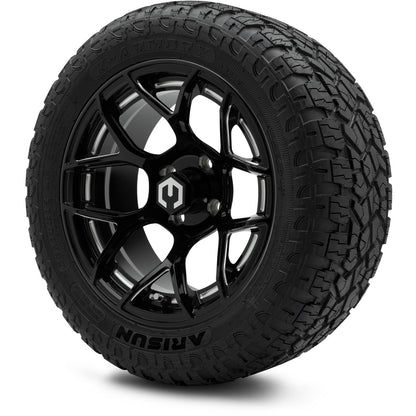 MODZ® 14" Renegade Glossy Black with Ball Mill Wheels & Off-Road Tires Combo