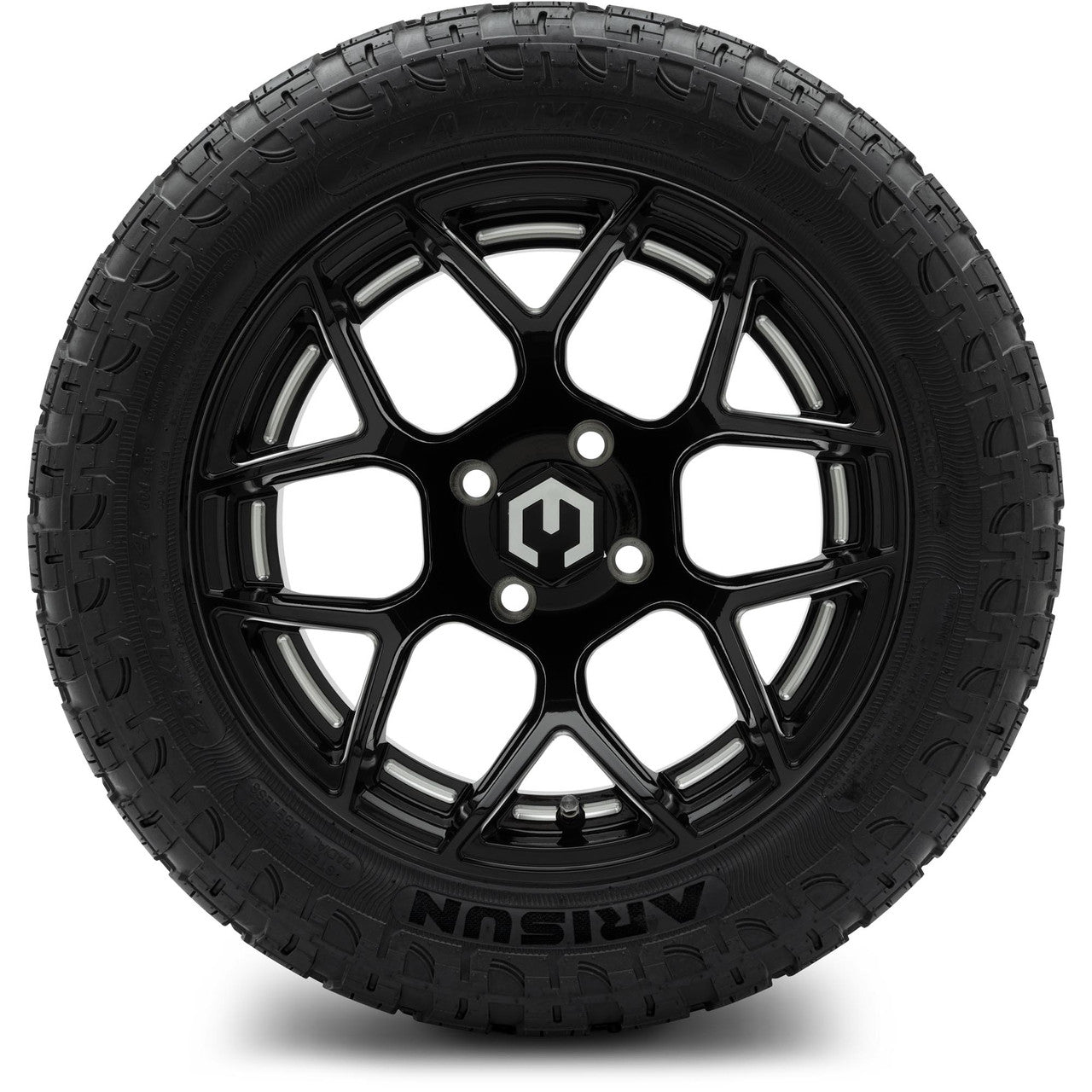 MODZ® 14" Renegade Glossy Black with Ball Mill Wheels & Off-Road Tires Combo