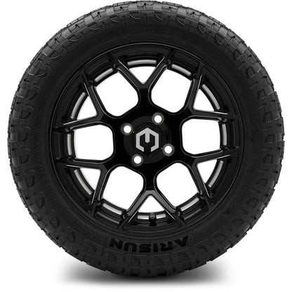 MODZ® 14" Renegade Glossy Black with Ball Mill Wheels & Off-Road Tires Combo