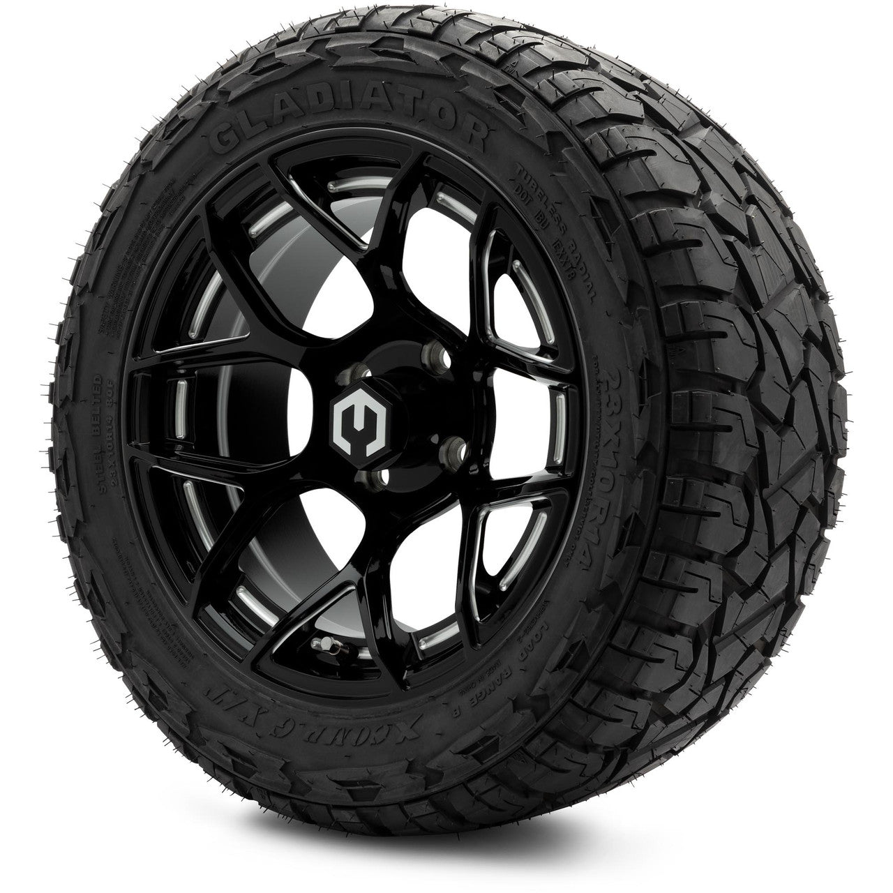 MODZ® 14" Renegade Glossy Black with Ball Mill Wheels & Off-Road Tires Combo