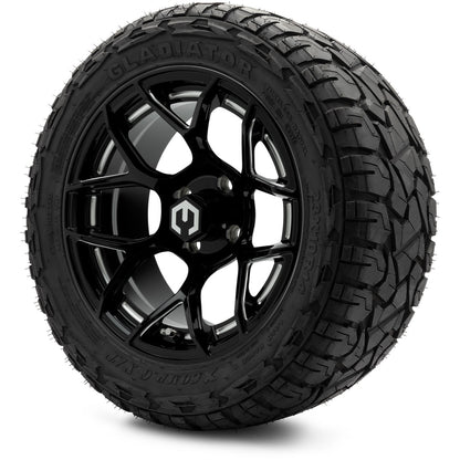 MODZ® 14" Renegade Glossy Black with Ball Mill Wheels & Off-Road Tires Combo