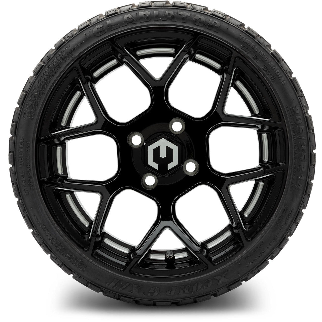 MODZ® 14" Renegade Glossy Black with Ball Mill Wheels & Off-Road Tires Combo