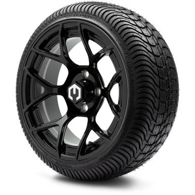 MODZ® 14" Renegade Glossy Black Wheels & Street Tires Combo