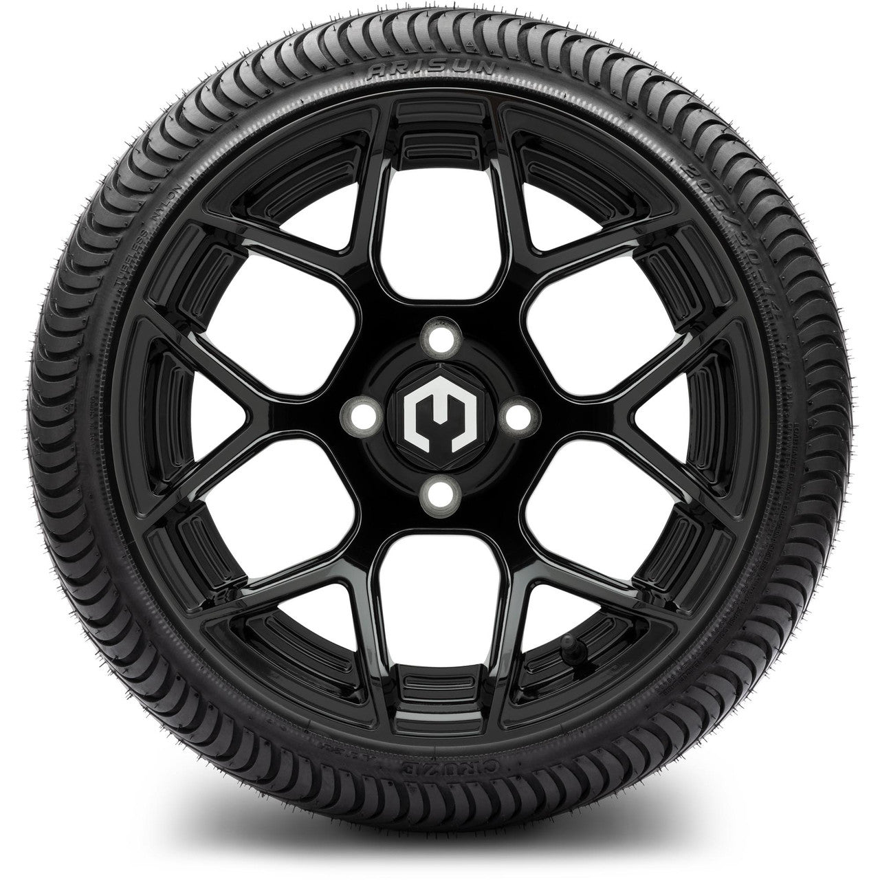 MODZ® 14" Renegade Glossy Black Wheels & Street Tires Combo