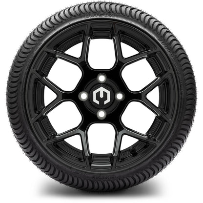 MODZ® 14" Renegade Glossy Black Wheels & Street Tires Combo