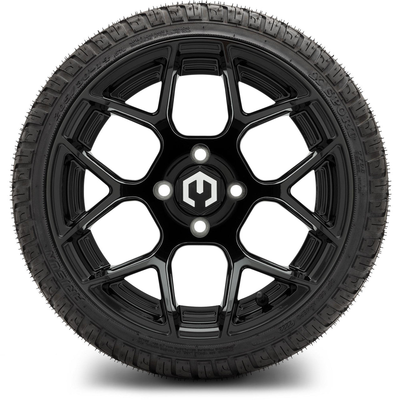 MODZ® 14" Renegade Glossy Black Wheels & Street Tires Combo
