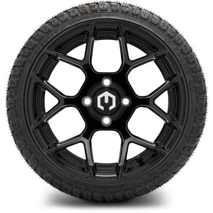 MODZ® 14" Renegade Glossy Black Wheels & Street Tires Combo