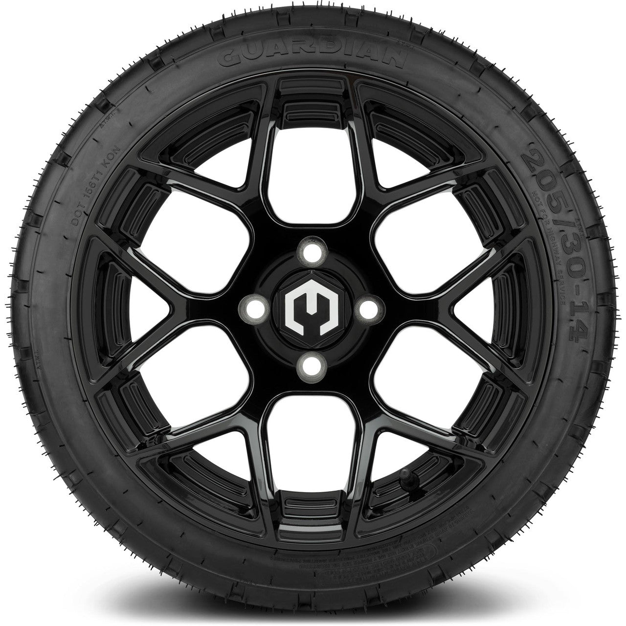 MODZ® 14" Renegade Glossy Black Wheels & Street Tires Combo