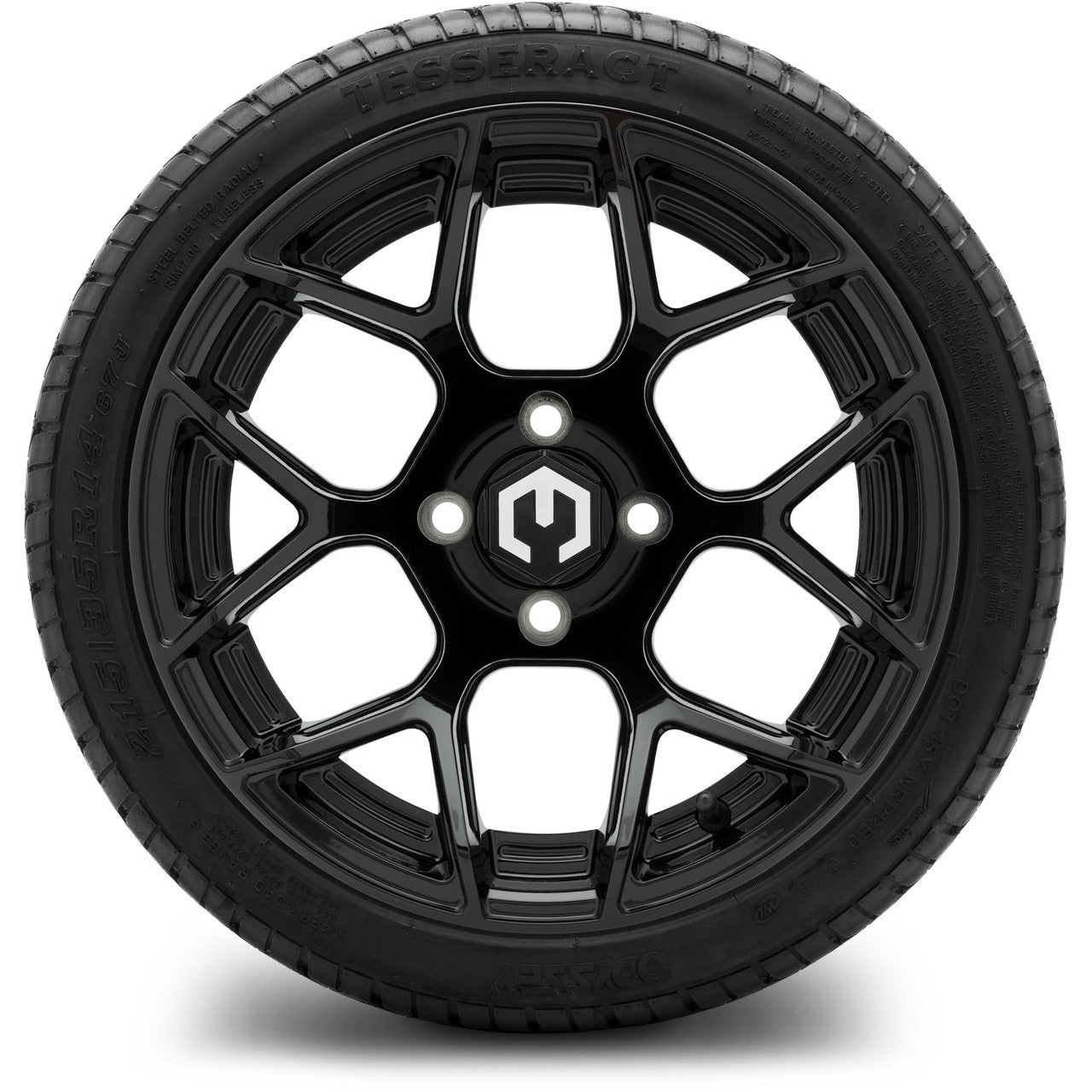 MODZ® 14" Renegade Glossy Black Wheels & Street Tires Combo
