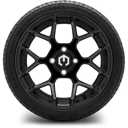 MODZ® 14" Renegade Glossy Black Wheels & Street Tires Combo