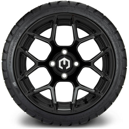 MODZ® 14" Renegade Glossy Black Wheels & Street Tires Combo