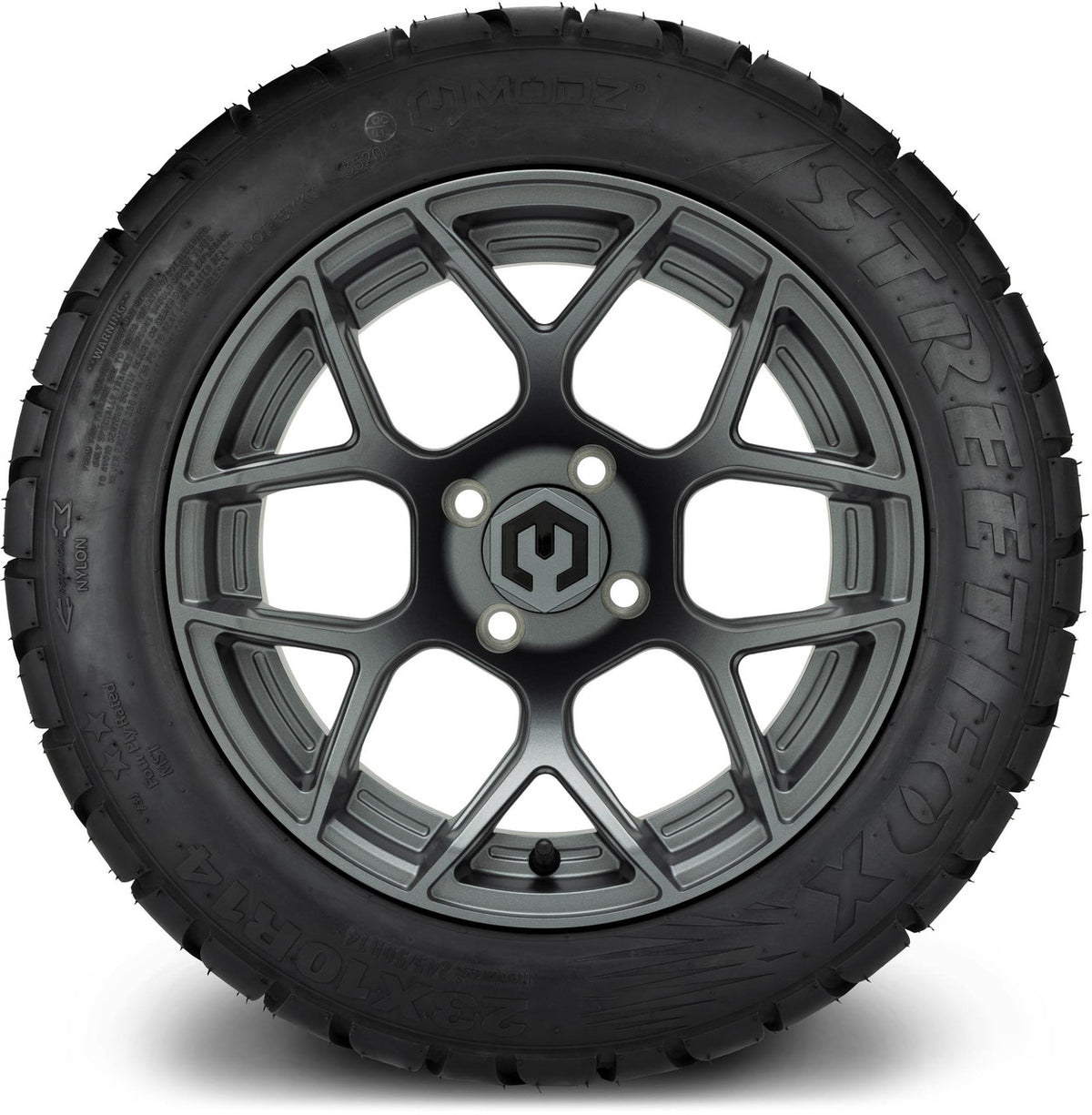 MODZ® 14" Renegade Gunmetal Wheels & Street Tires Combo