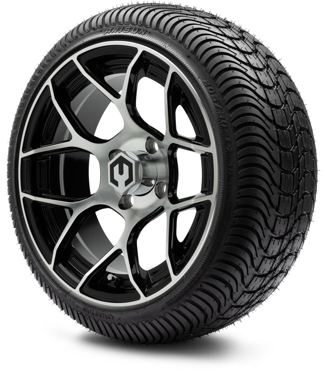 MODZ® 14" Renegade Machined Black Wheels & Street Tires Combo