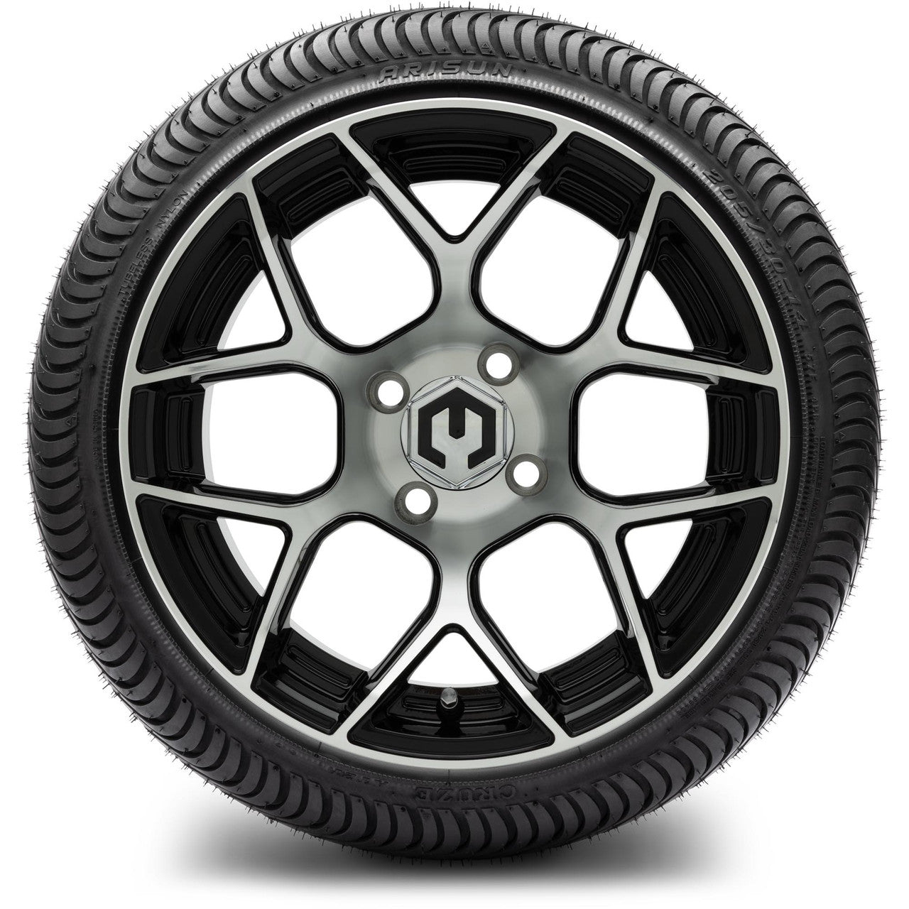 MODZ® 14" Renegade Machined Black Wheels & Street Tires Combo