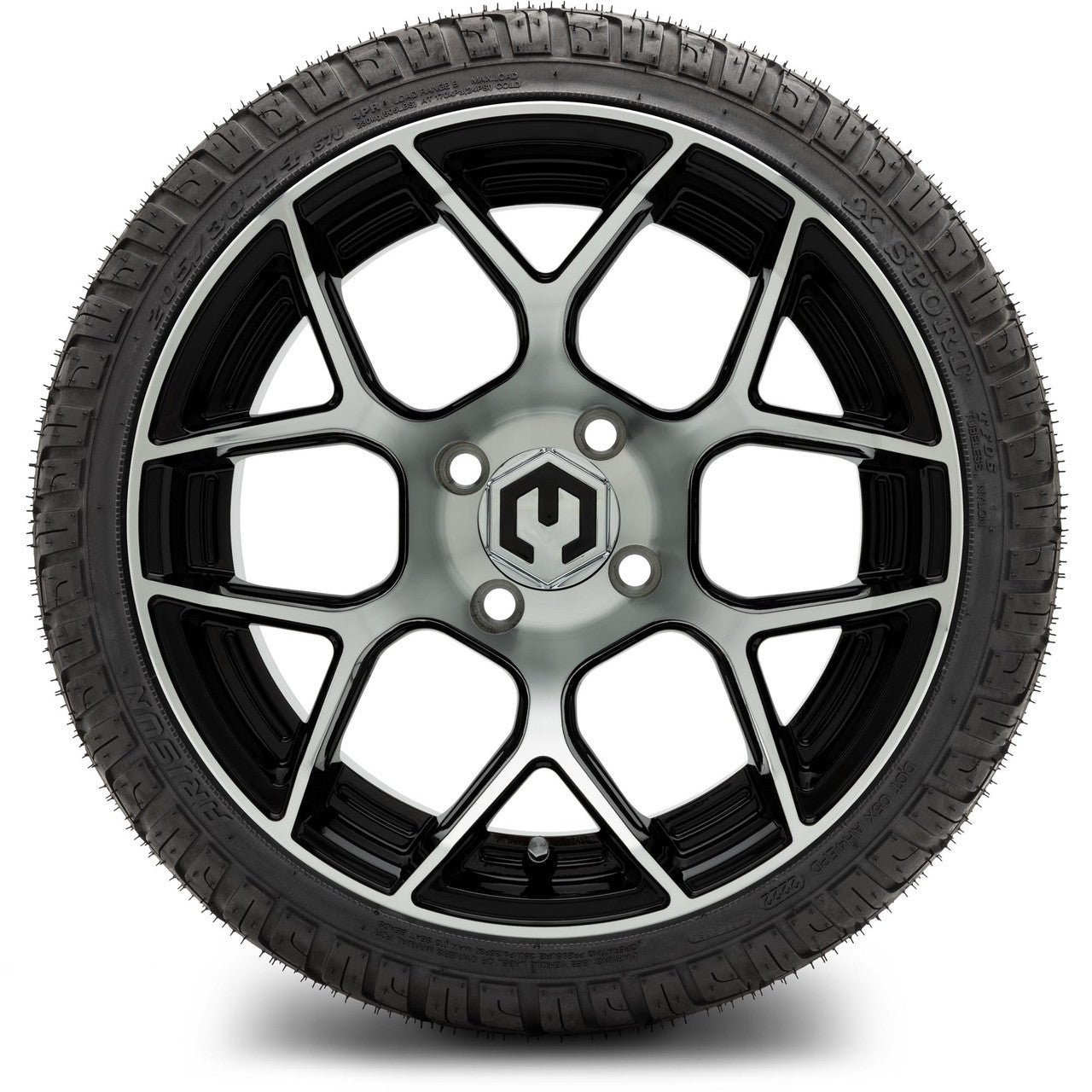 MODZ® 14" Renegade Machined Black Wheels & Street Tires Combo