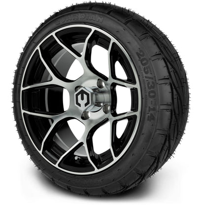 MODZ® 14" Renegade Machined Black Wheels & Street Tires Combo