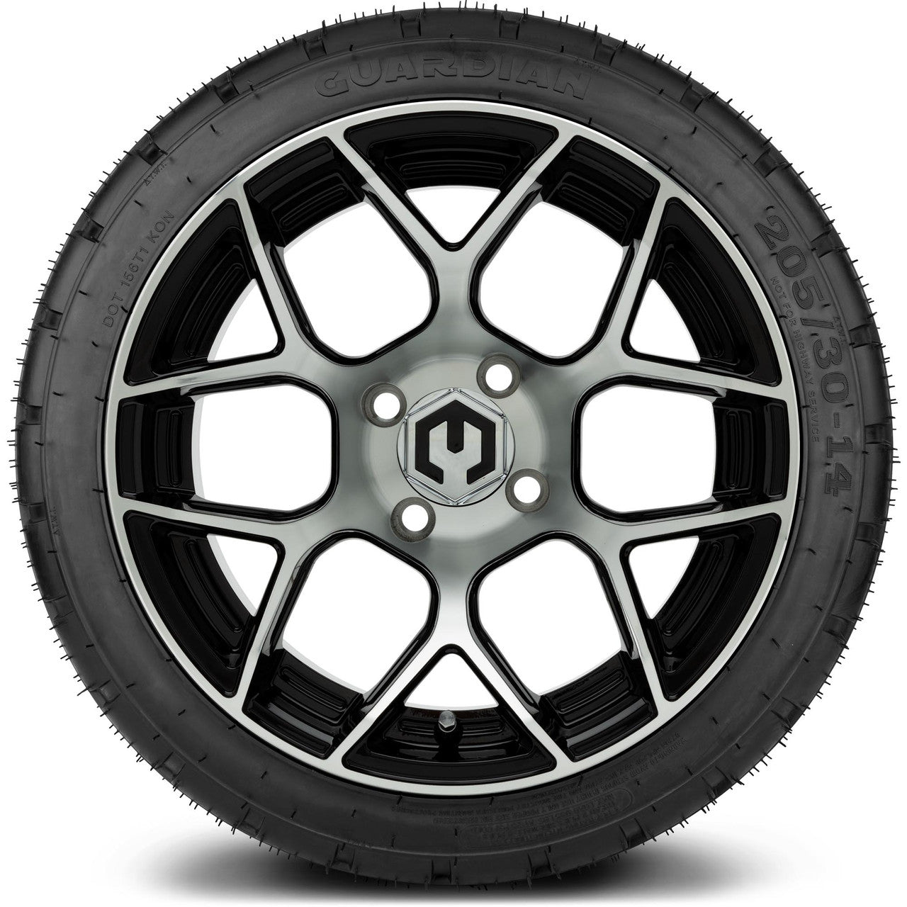 MODZ® 14" Renegade Machined Black Wheels & Street Tires Combo