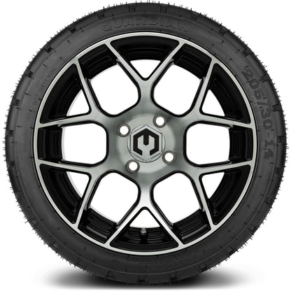 MODZ® 14" Renegade Machined Black Wheels & Street Tires Combo