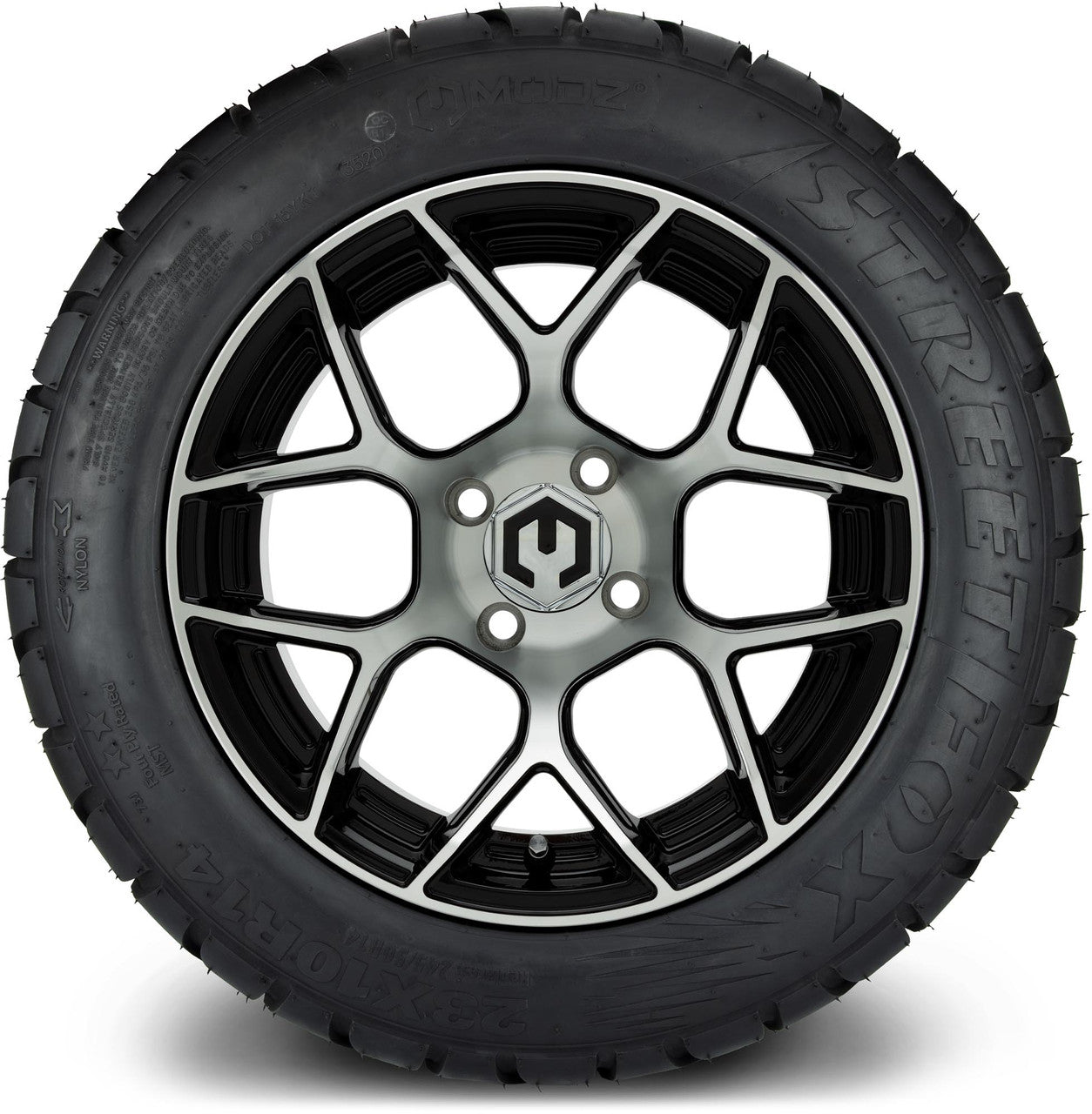 MODZ® 14" Renegade Machined Black Wheels & Street Tires Combo