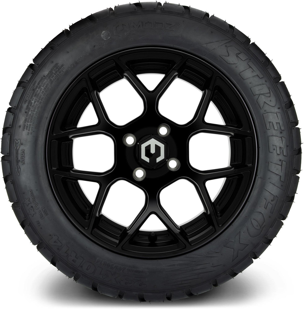 MODZ® 14" Renegade Matte Black Wheels & Street Tires Combo