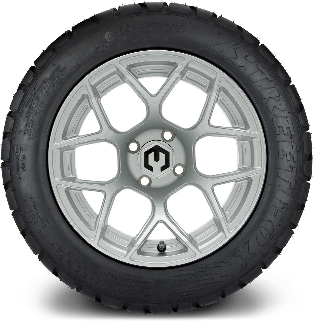 MODZ® 14" Renegade Silver Wheels & Street Tires Combo