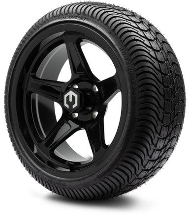 MODZ® 14" Drift Glossy Black Wheels & Street Tires Combo