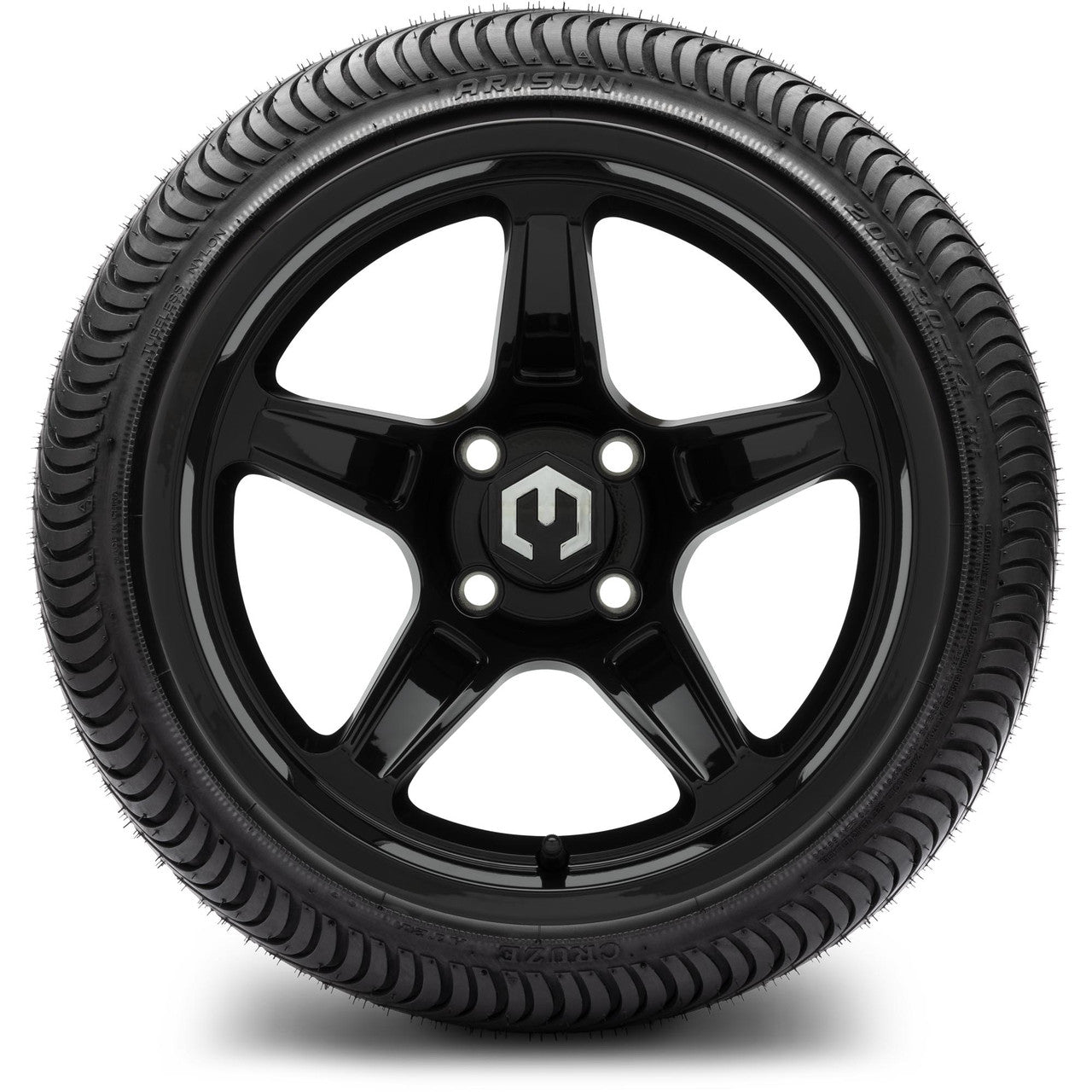 MODZ® 14" Drift Glossy Black Wheels & Street Tires Combo