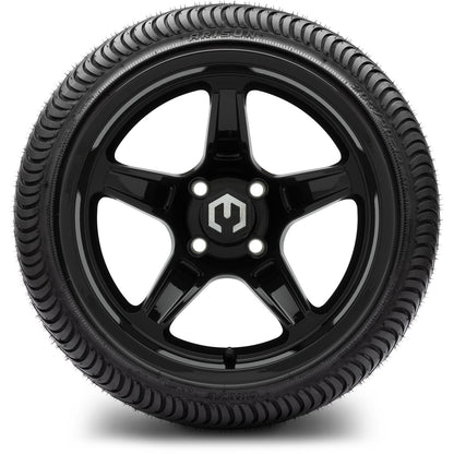 MODZ® 14" Drift Glossy Black Wheels & Street Tires Combo