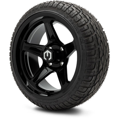 MODZ® 14" Drift Glossy Black Wheels & Street Tires Combo