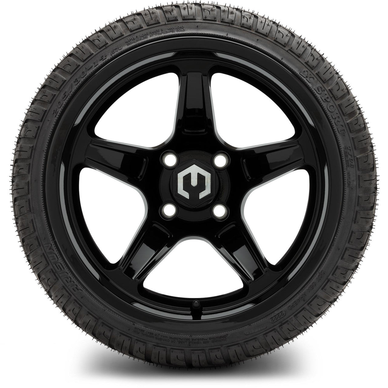 MODZ® 14" Drift Glossy Black Wheels & Street Tires Combo