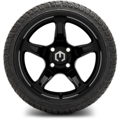 MODZ® 14" Drift Glossy Black Wheels & Street Tires Combo