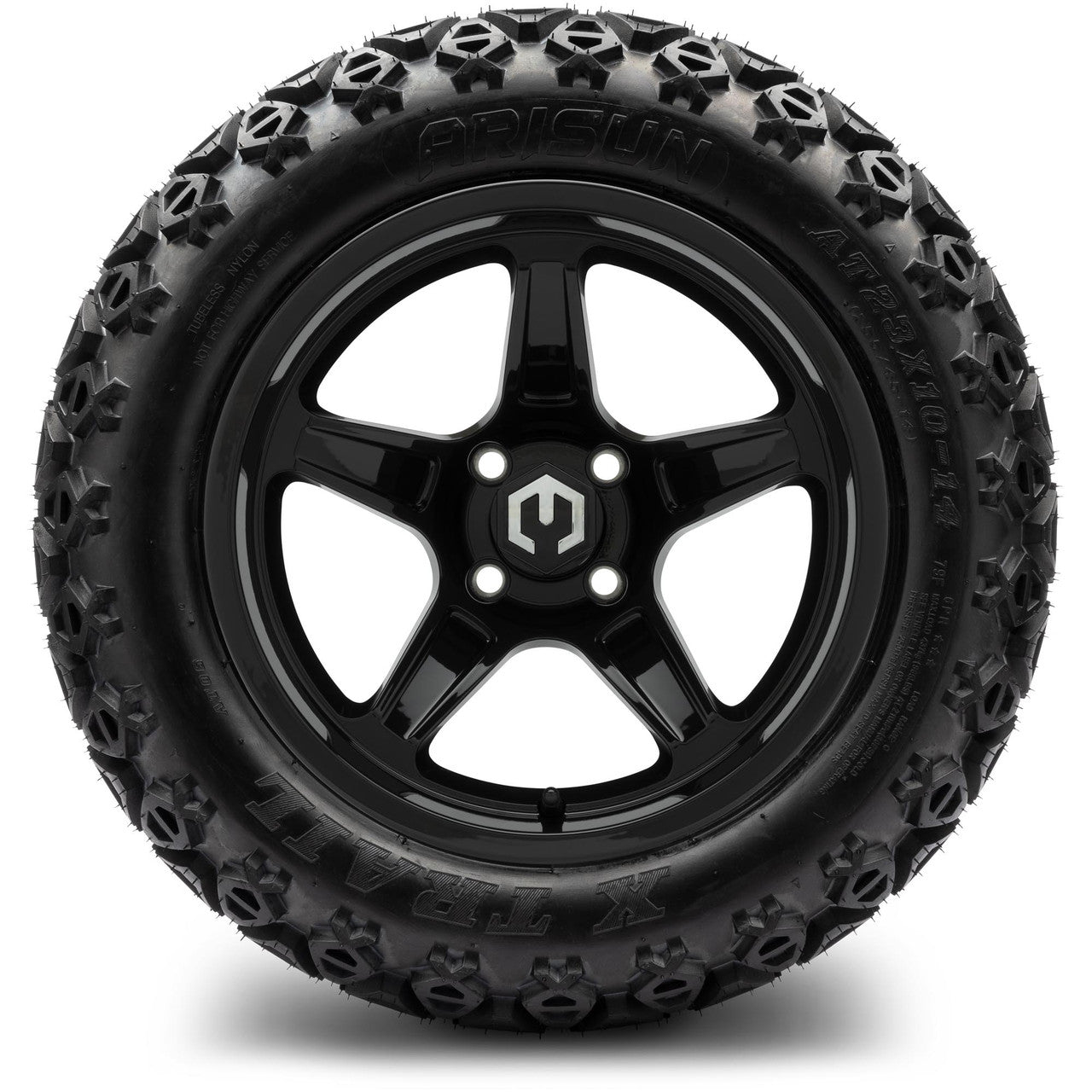 MODZ® 14" Drift Glossy Black Wheels & Off-Road Tires Combo