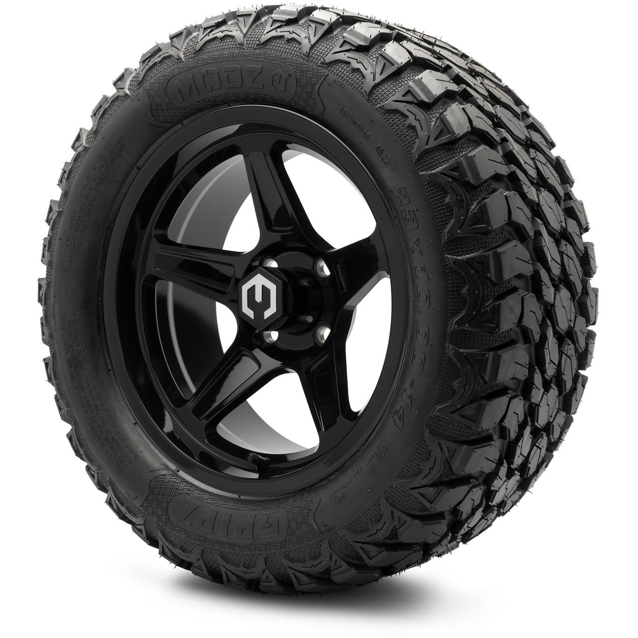 MODZ® 14" Drift Glossy Black Wheels & Off-Road Tires Combo
