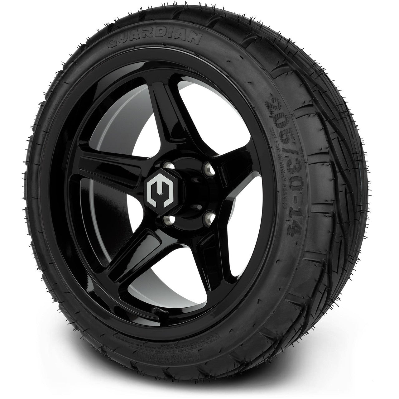 MODZ® 14" Drift Glossy Black Wheels & Street Tires Combo