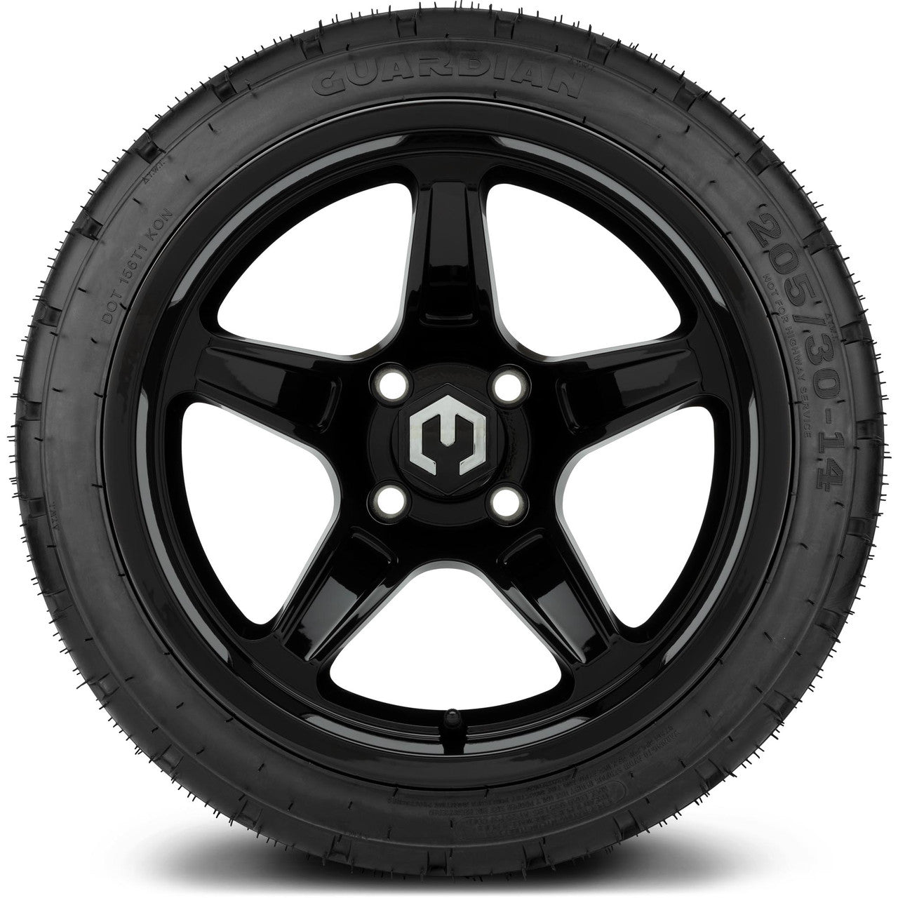 MODZ® 14" Drift Glossy Black Wheels & Street Tires Combo