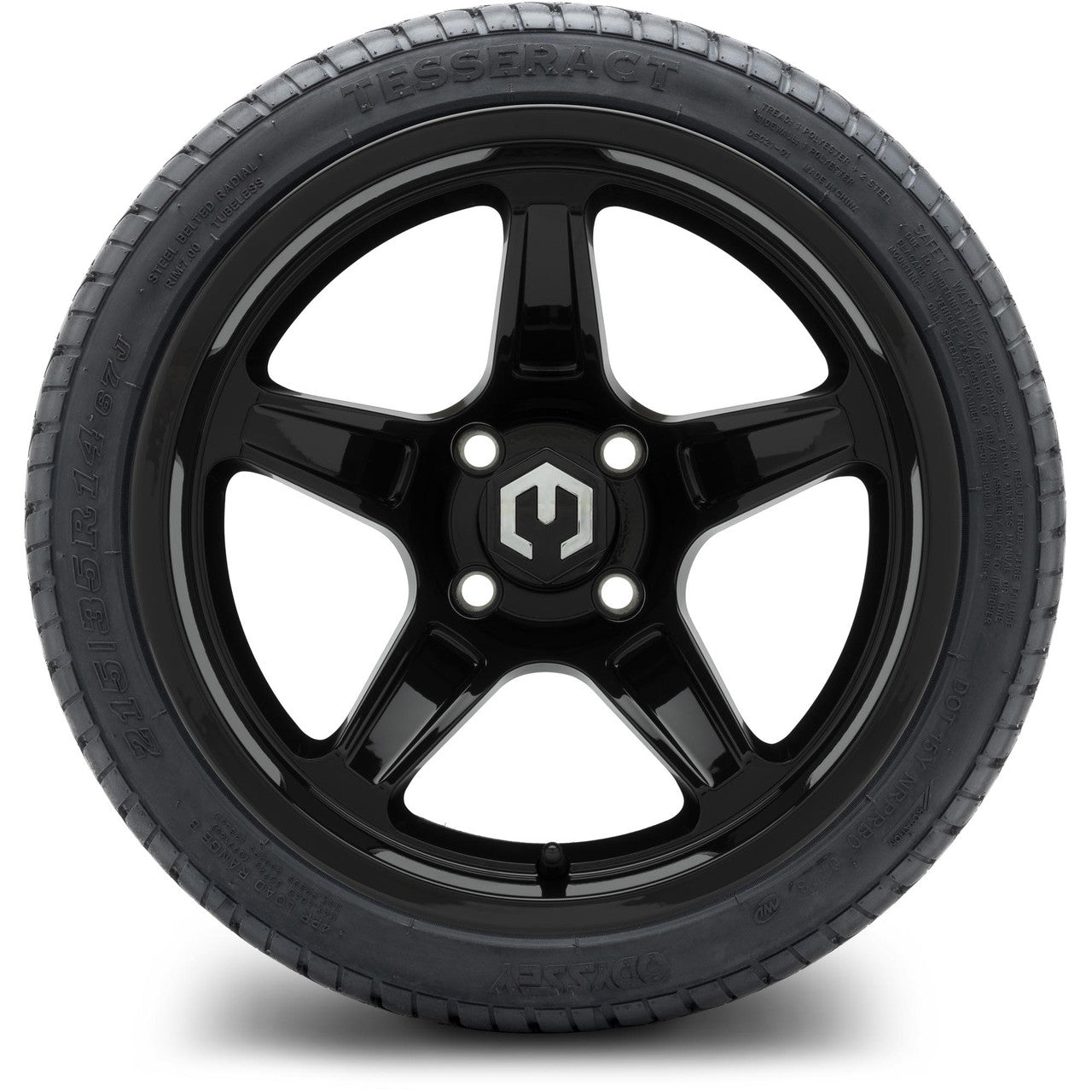 MODZ® 14" Drift Glossy Black Wheels & Street Tires Combo