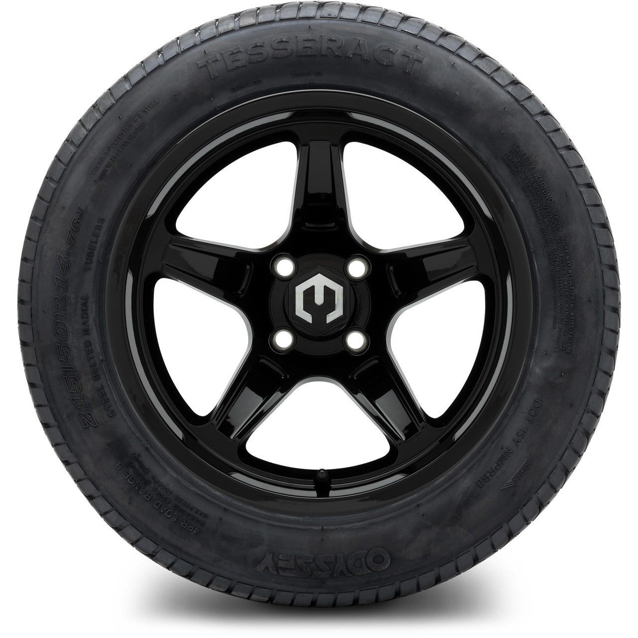 MODZ® 14" Drift Glossy Black Wheels & Street Tires Combo
