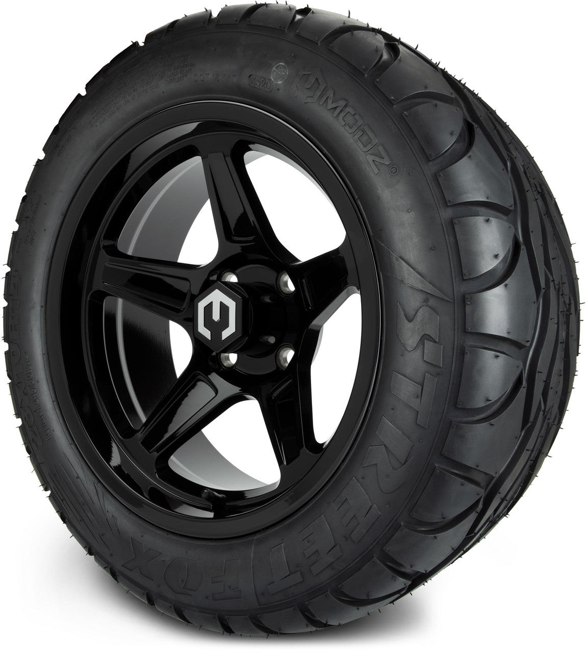MODZ® 14" Drift Glossy Black Wheels & Street Tires Combo