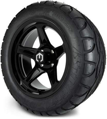 MODZ® 14" Drift Glossy Black Wheels & Street Tires Combo