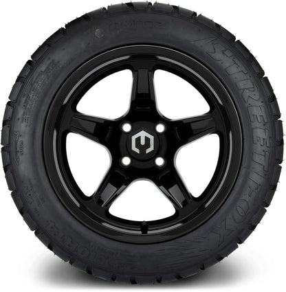 MODZ® 14" Drift Glossy Black Wheels & Street Tires Combo