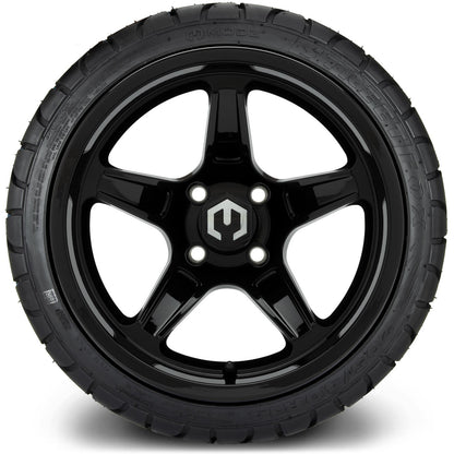 MODZ® 14" Drift Glossy Black Wheels & Street Tires Combo