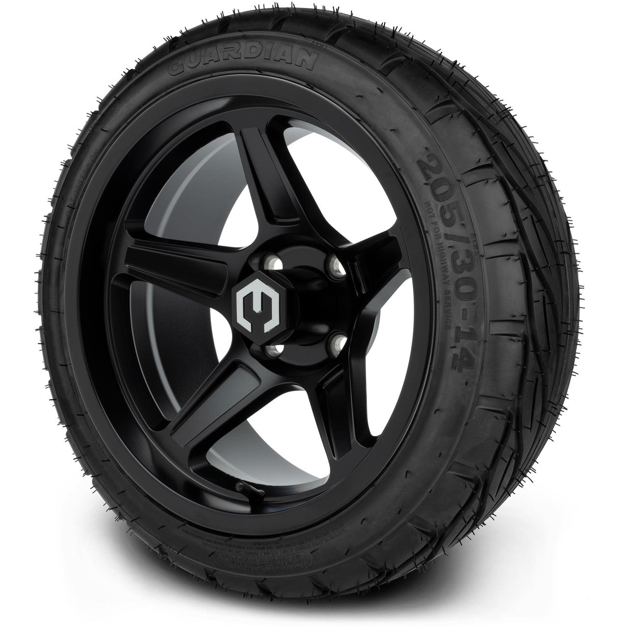 MODZ® 14" Drift Matte Black Wheels & Street Tires Combo