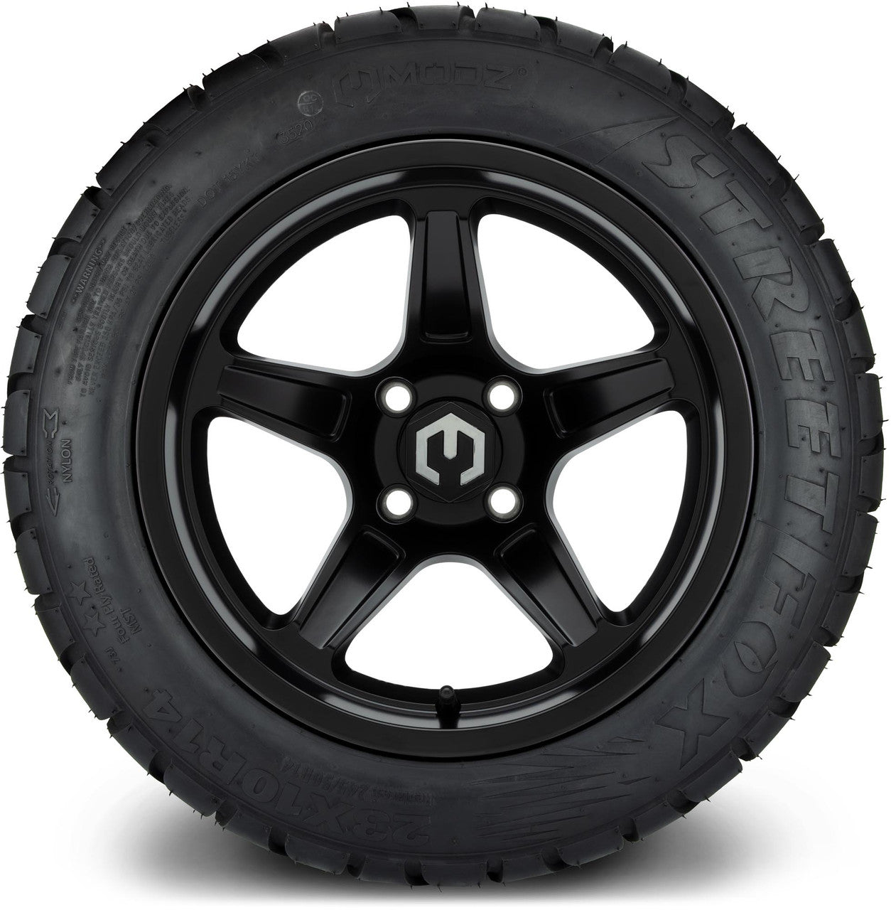 MODZ® 14" Drift Matte Black Wheels & Street Tires Combo