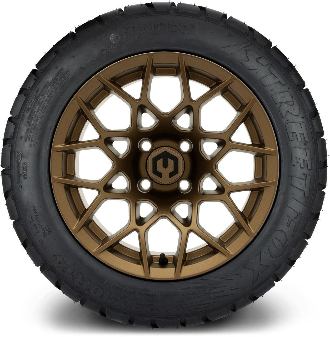 MODZ® 14" Blitz Matte Bronze Wheels & Street Tires Combo