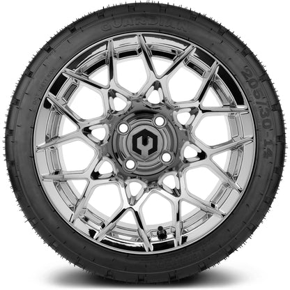 MODZ® 14" Blitz Chrome Wheels & Street Tires Combo