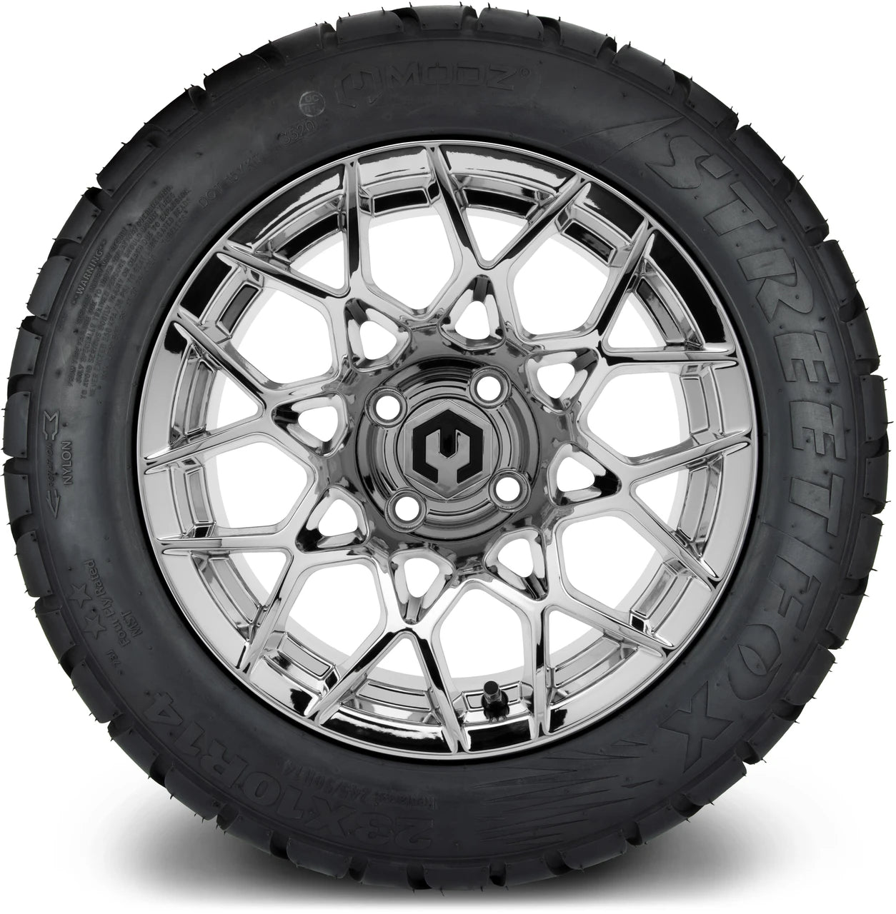 MODZ® 14" Blitz Chrome Wheels & Street Tires Combo